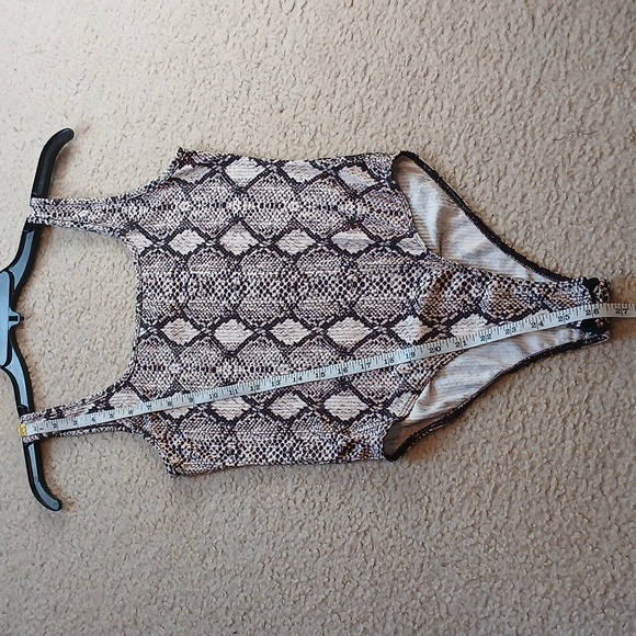 Caution To The Wind Ribbed Snake Skin Print Bodysuit - Picture 7 of 7